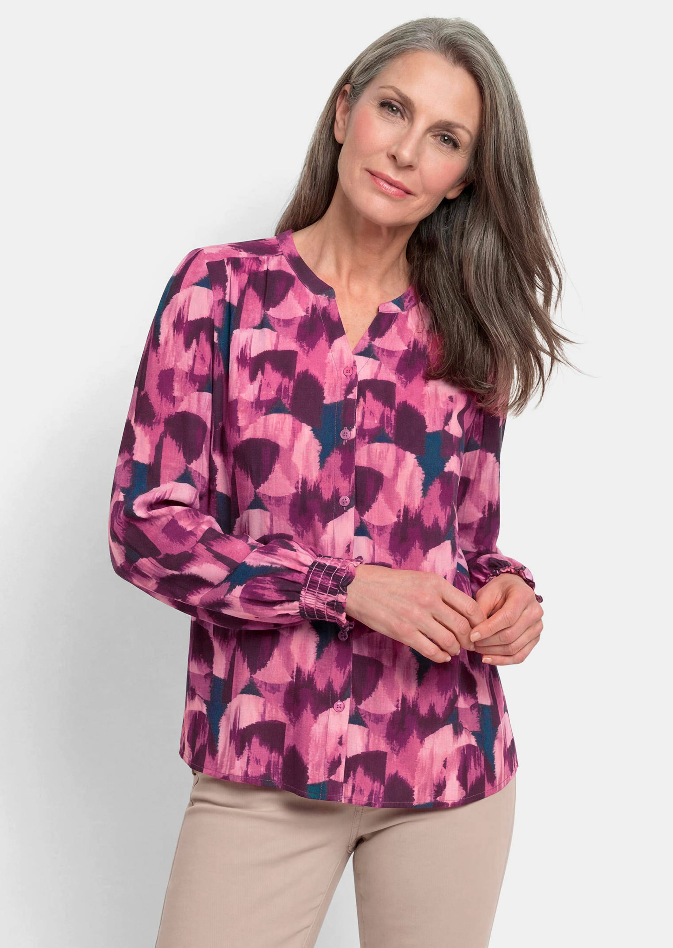 Satijnen blouse van zuivere viscose