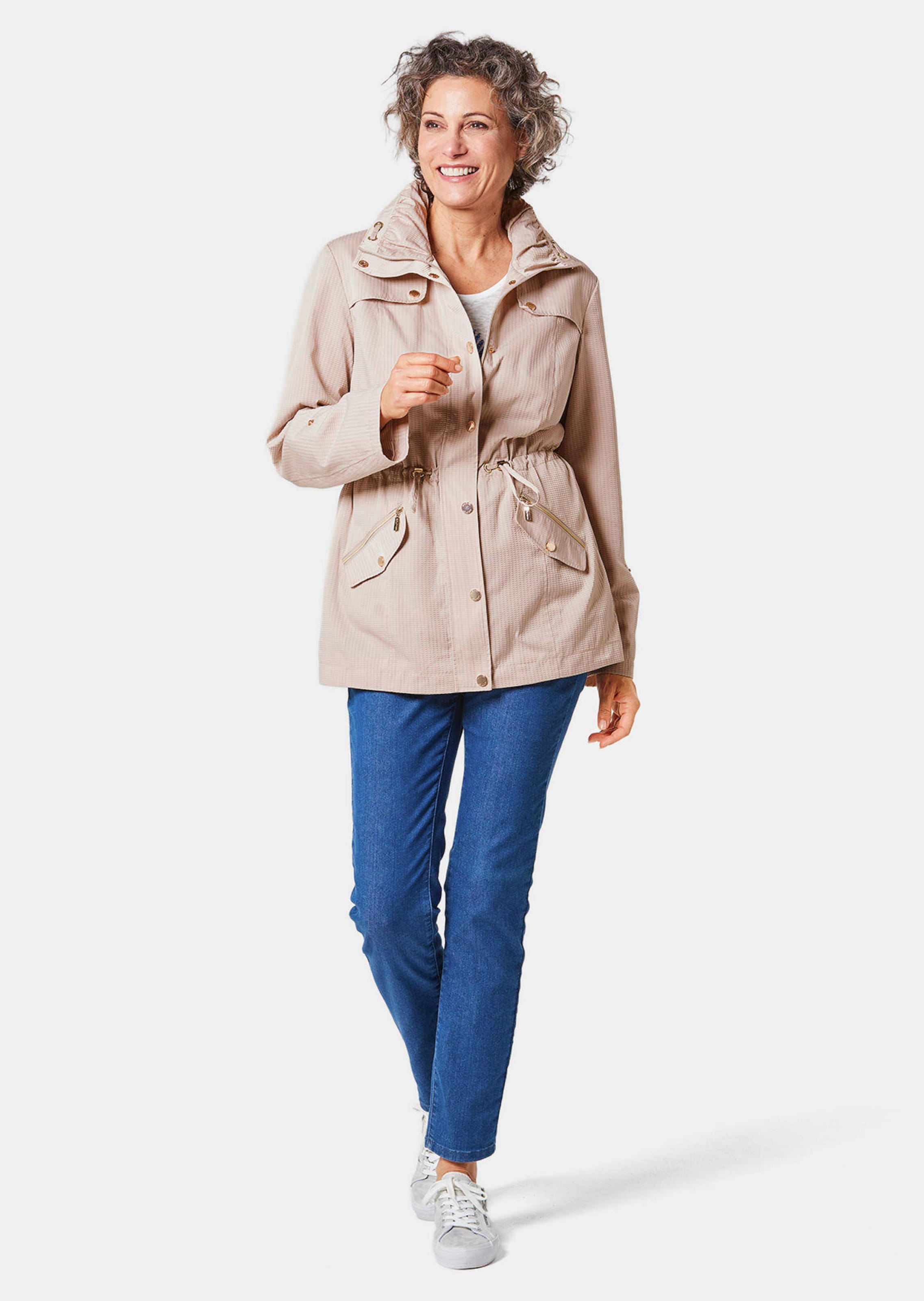 Veste longue en tissu finement structuré - beige - Gr. 54 de Goldner Fashion