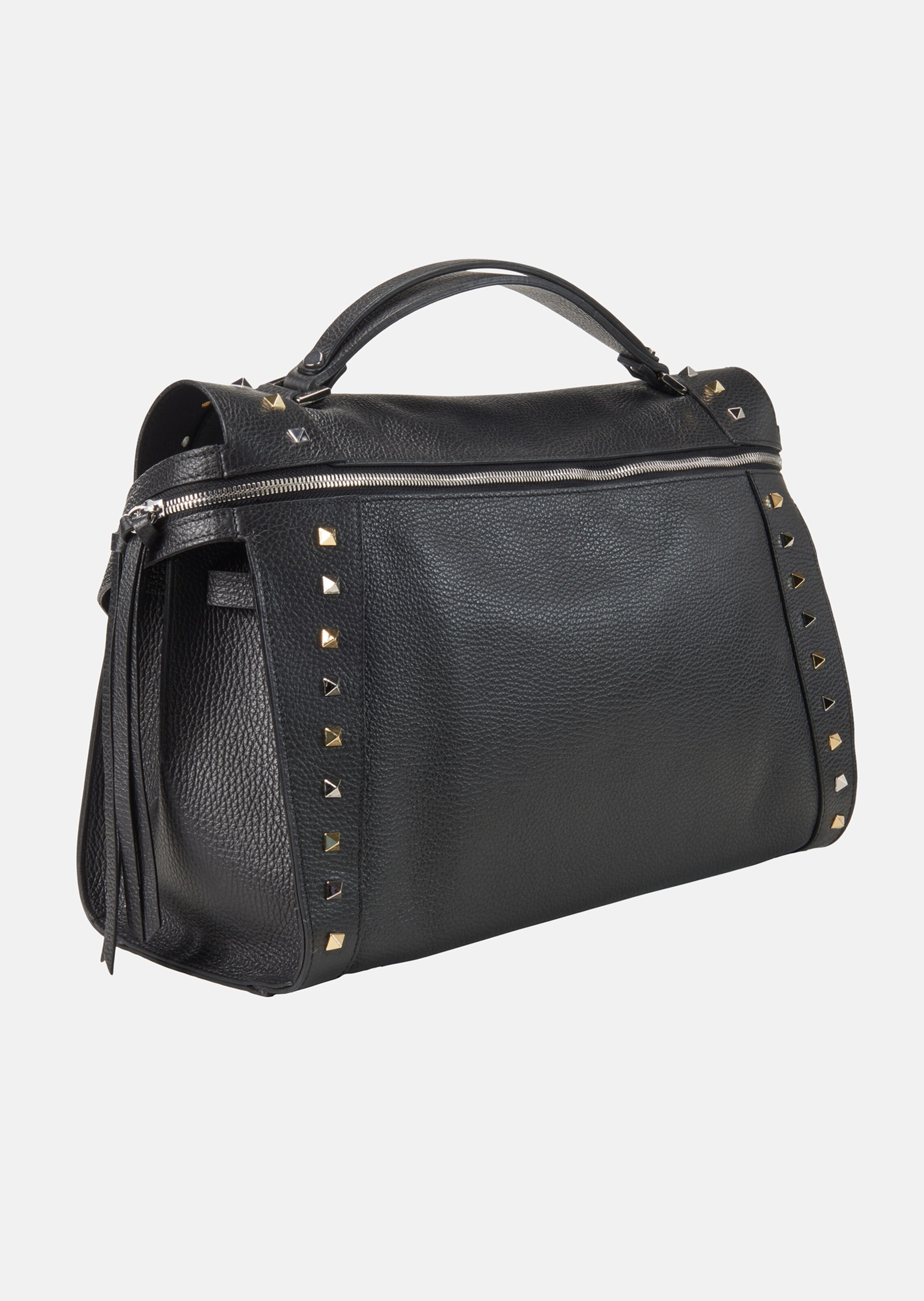 Zwarte leren discount tas met studs