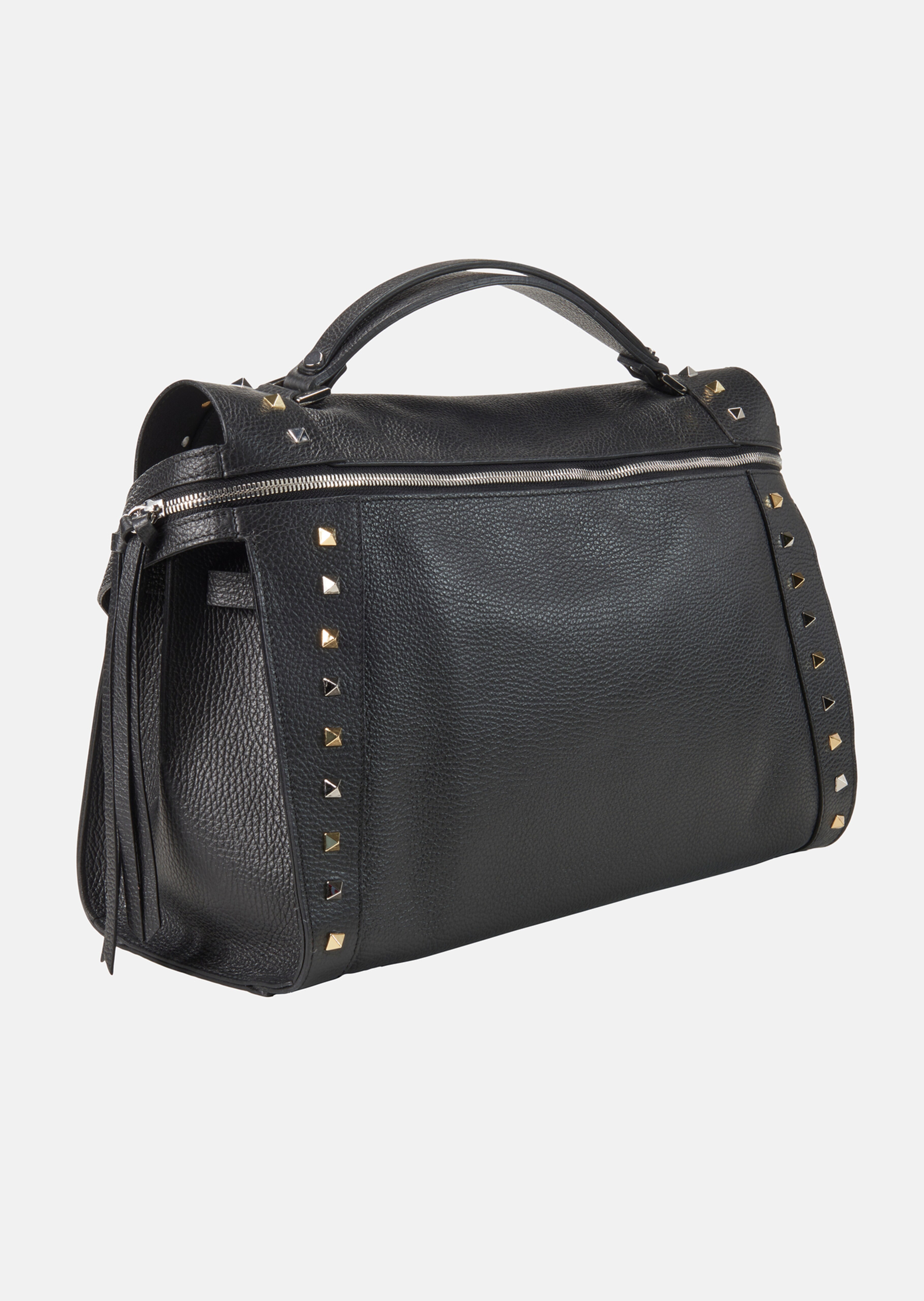 Leren tas met decoratie van studs