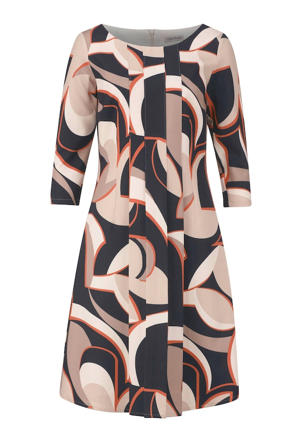 Kleid in grafischem Dessin 5