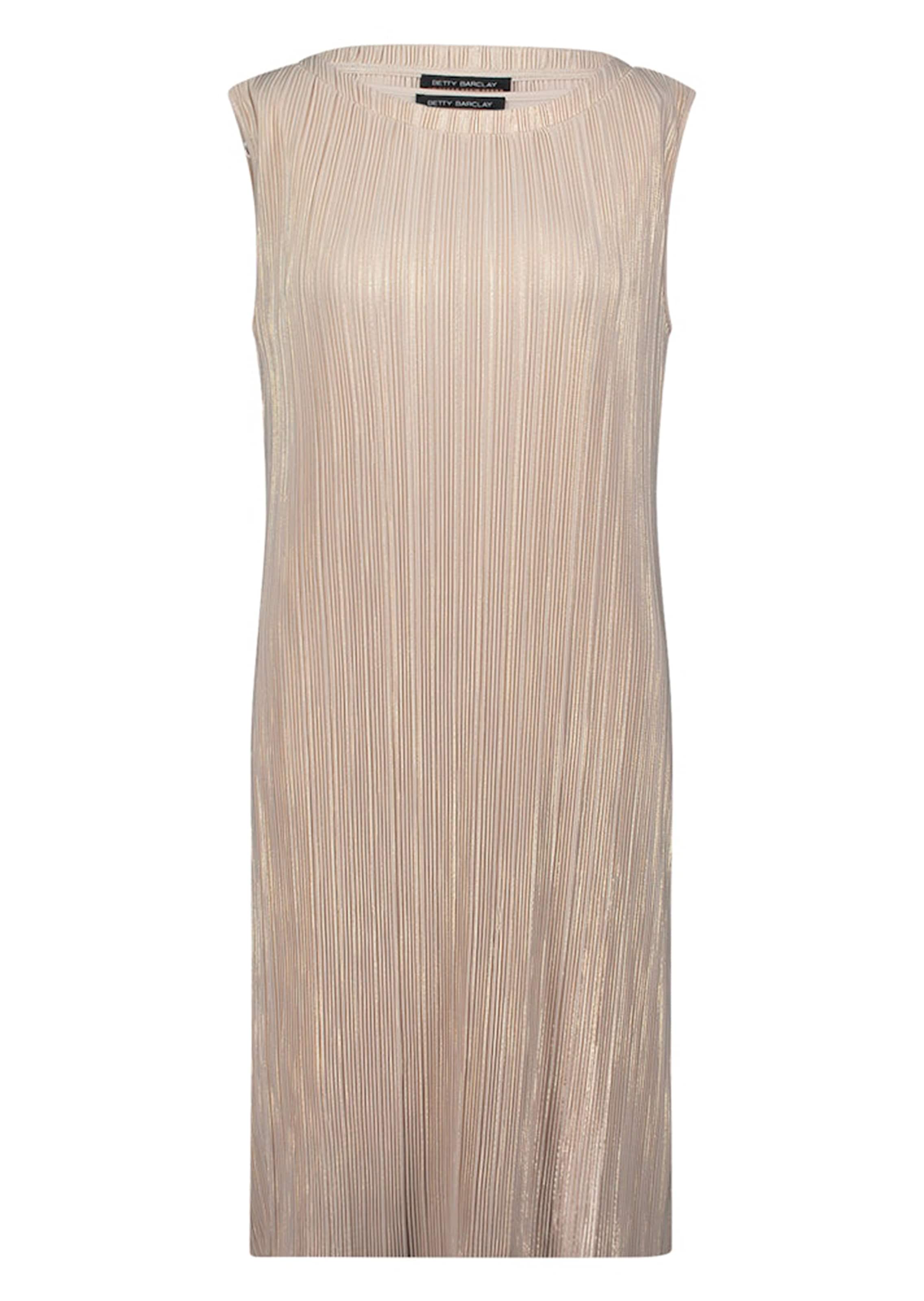 Goldschimmerndes Plisseekleid ohne Ärmel