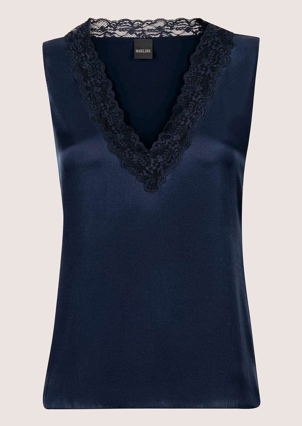Lingerie-Top mit V-Ausschnitt und edler Spitze