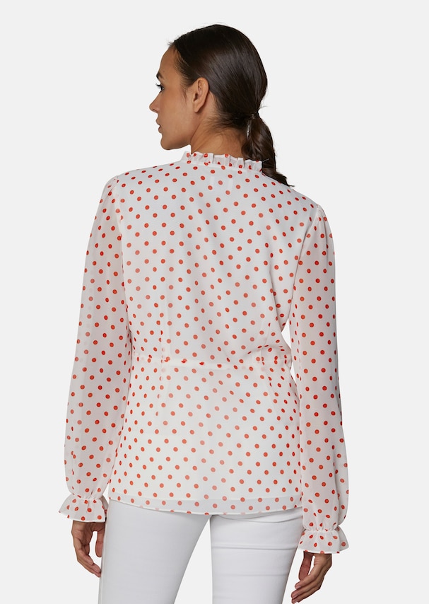 Polka dot blouse with frills 2