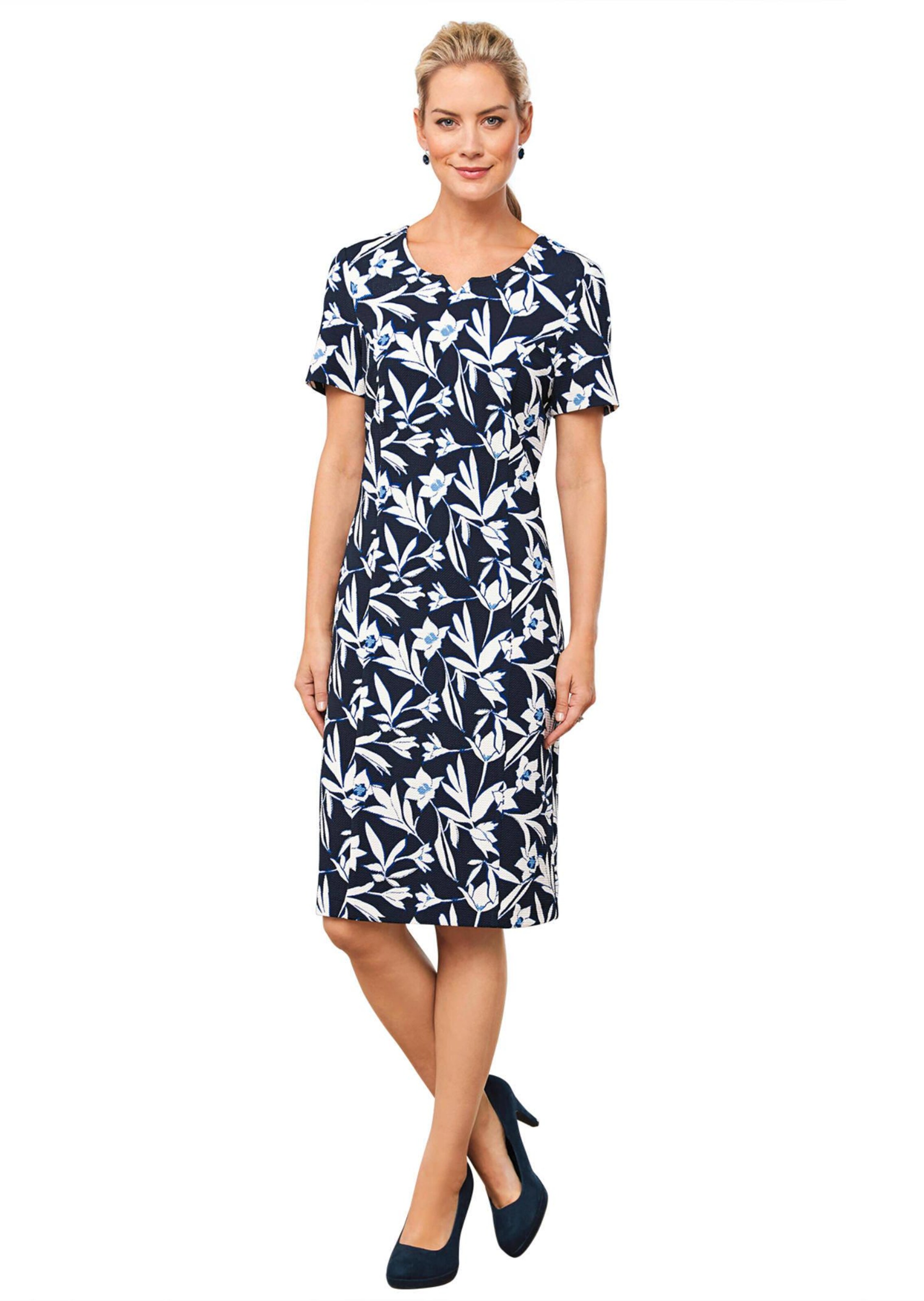 Robe en jersey légèrement structuré au bel imprimé coloré