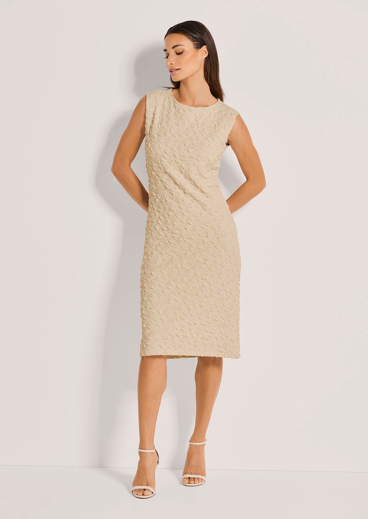 Ärmelloses Etui-Kleid in Struktur-Qualität