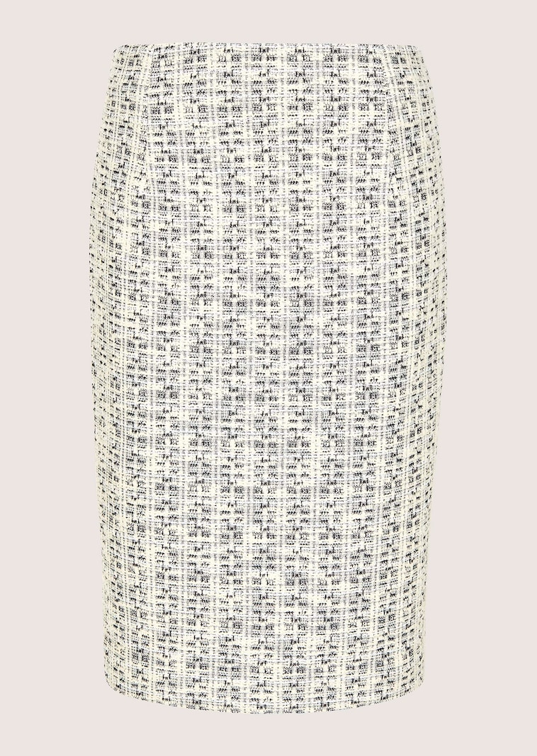 Bleistiftrock aus Tweed-Bouclé mit Pailletten
