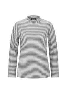 Shirt met lange mouwen, strepen en opstaande kraag thumbnail 6