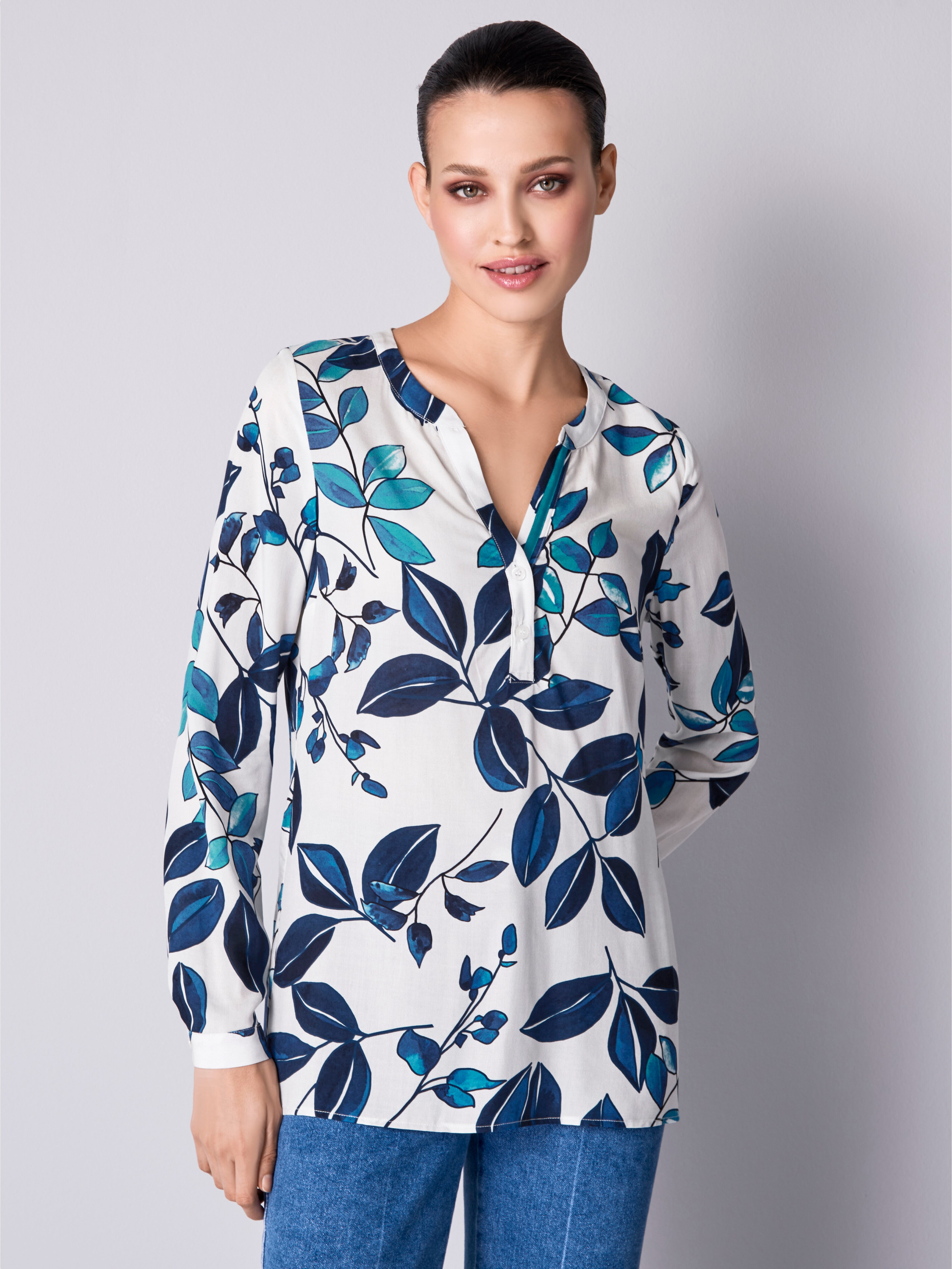 Bluse mit floralem Dessin