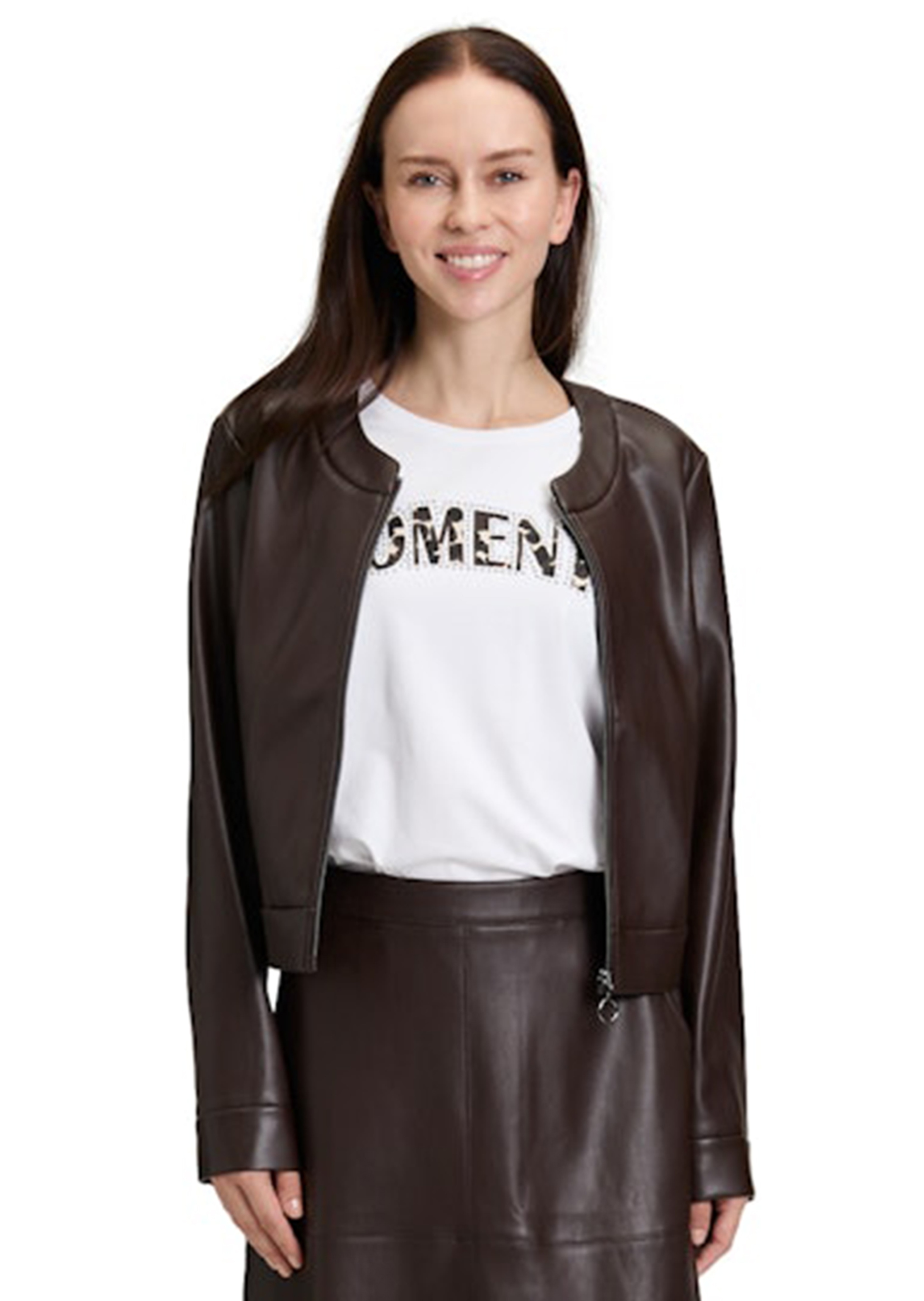 Kort jasje van zacht imitatieleer