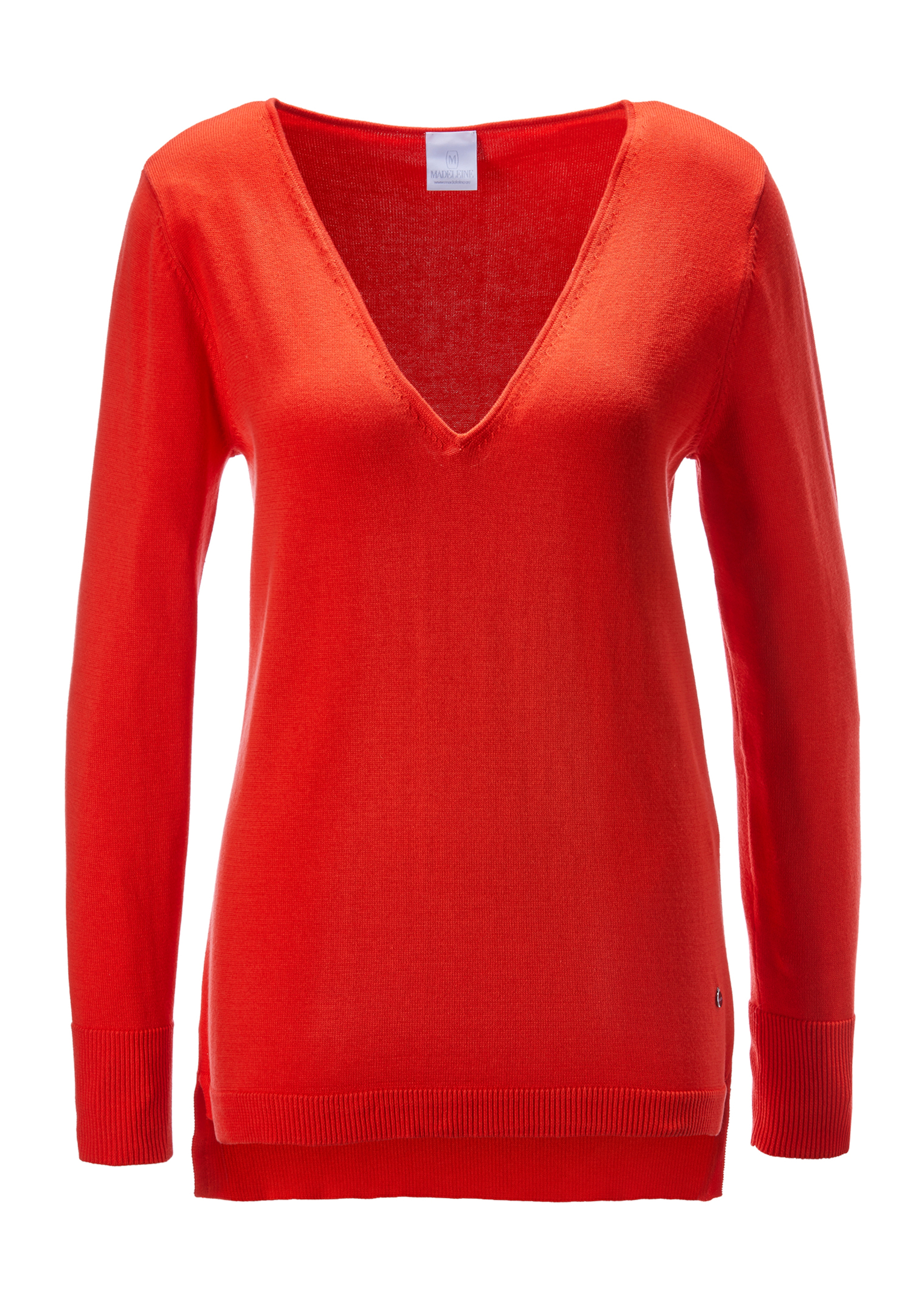 Cotton jumper with V-neck