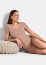 Shirt met korte mouwen in chique modal kasjmier stof thumbnail 3