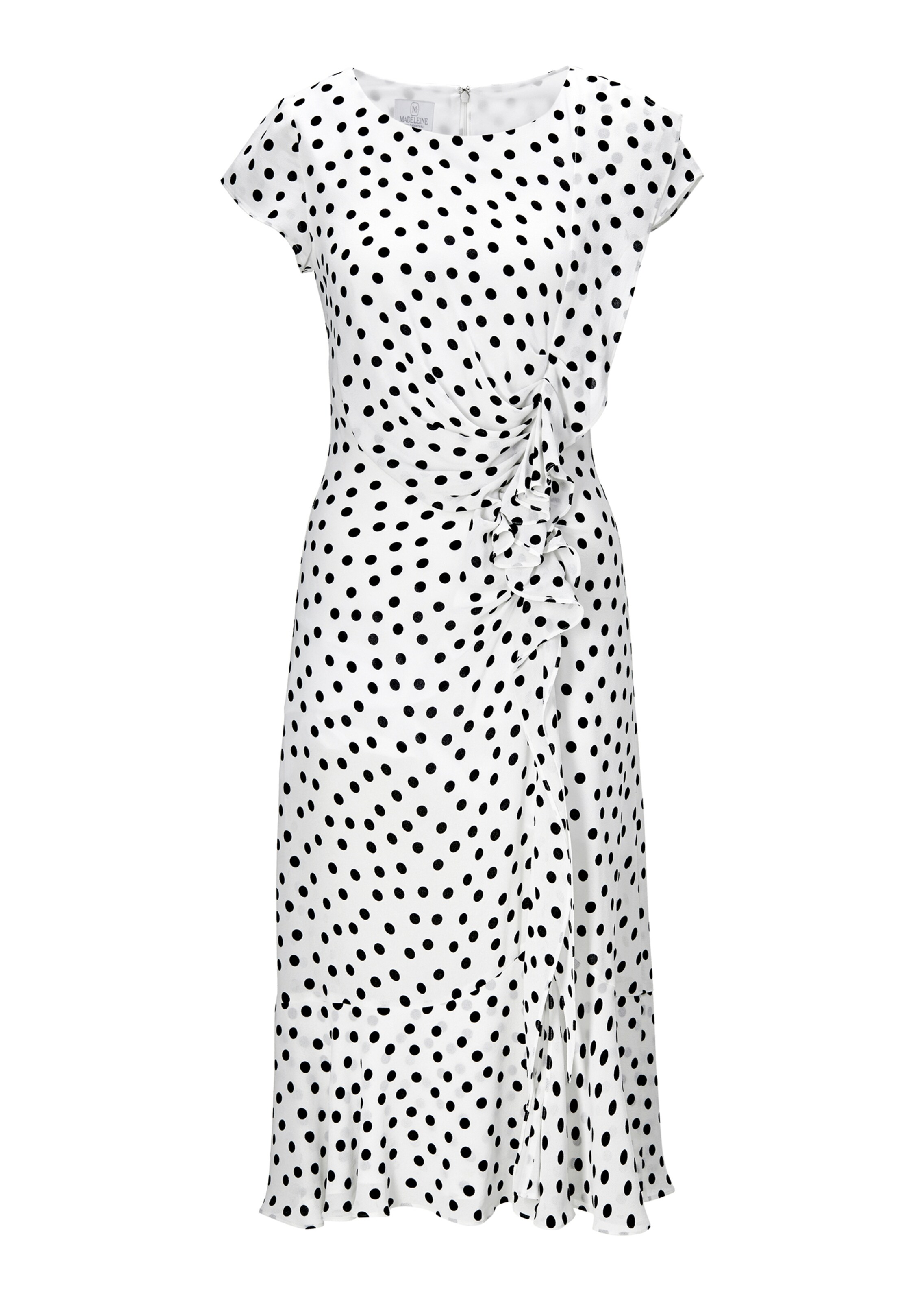 Sommerkleid mit Pünktchen-Print und Volants