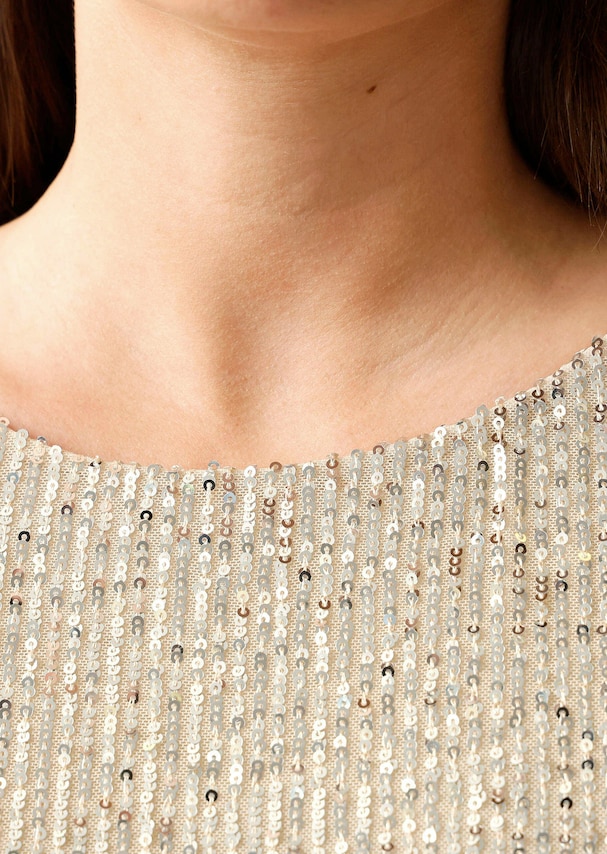 Pailettenbluse mit langem Arm 4