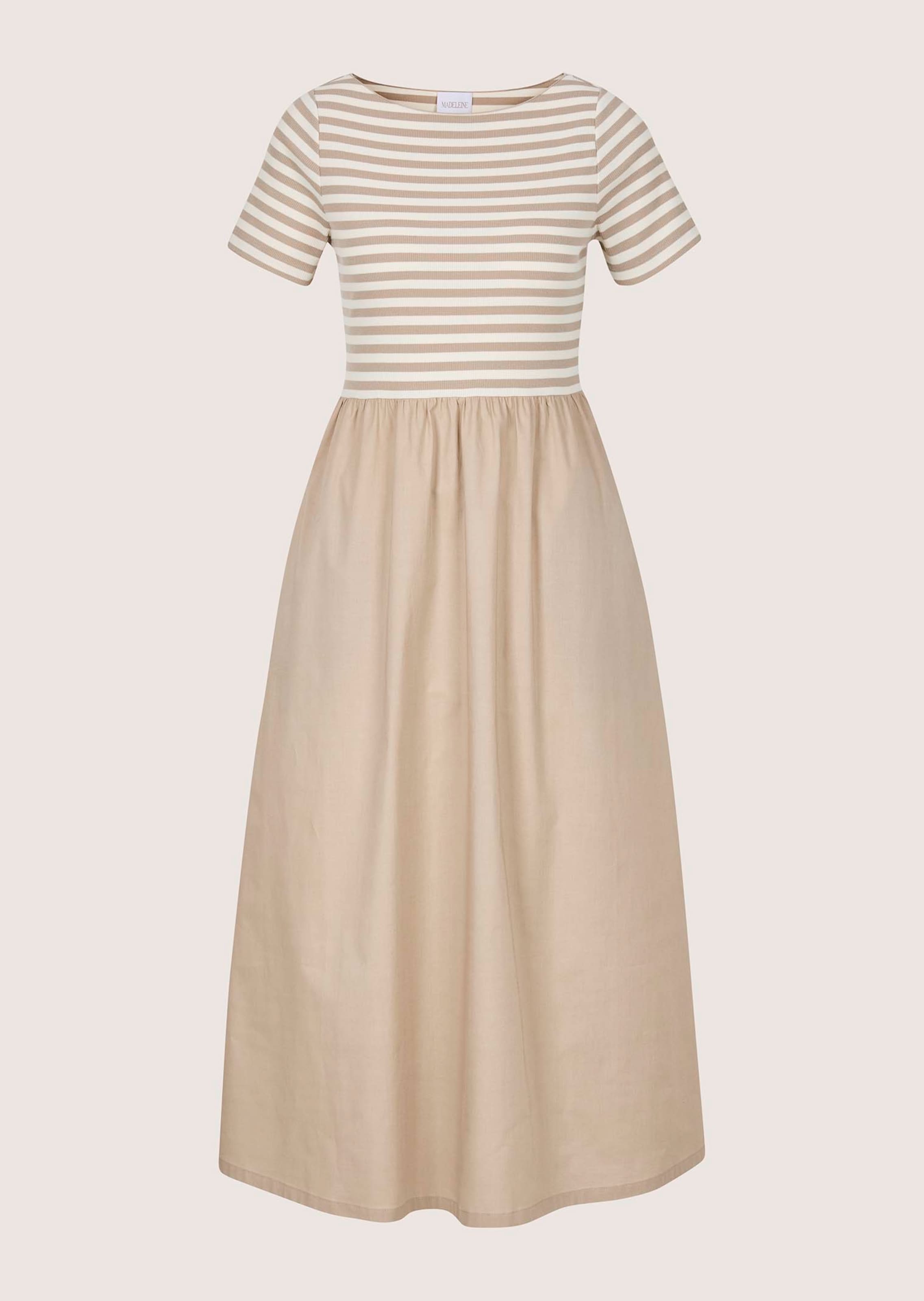 Robe rayée en mix de matières