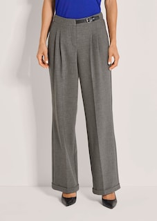 Wide-Leg-Hose mit Zierriegel in Lederoptik thumbnail 1