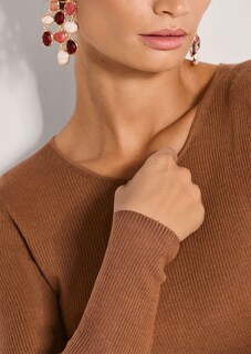 Gerippter Feinstrick-Pullover aus Schurwolle thumbnail 5