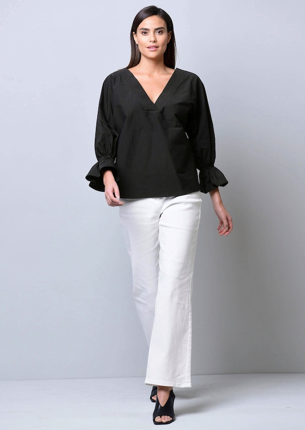 Oversizedbluse mit Volant am Ärmelabschluss 6