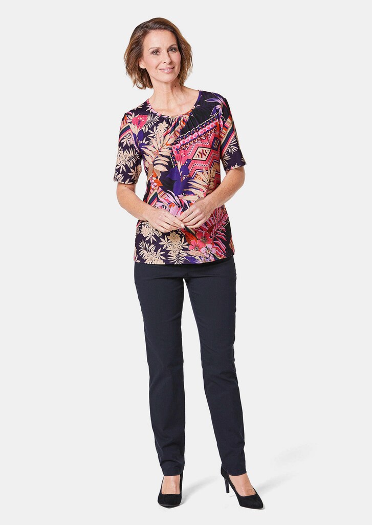 Comfortabel, elastisch shirt met opvallende print 1