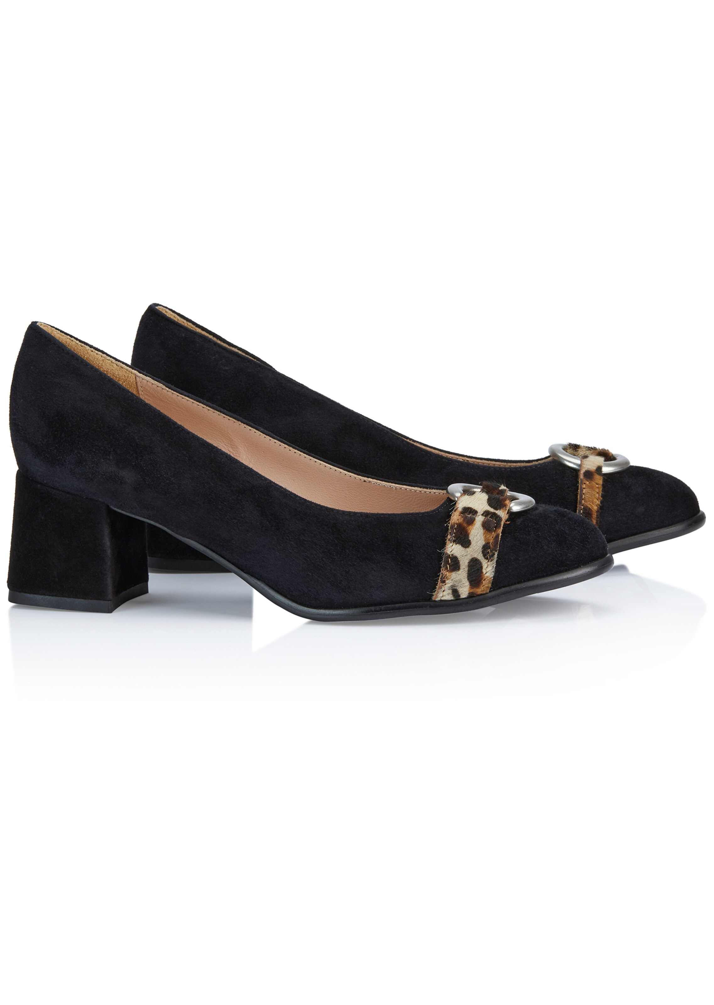 Wildleder-Pumps mit Leo-Akzent