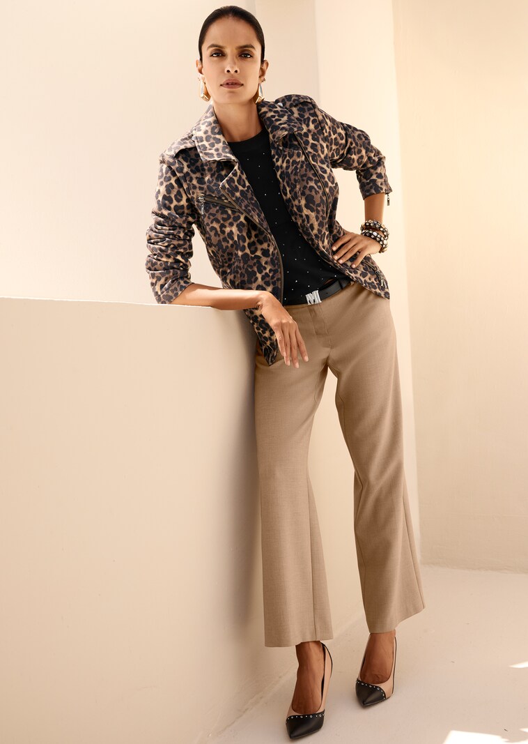 Biker-Jacke in bedruckter Scuba-Qualität