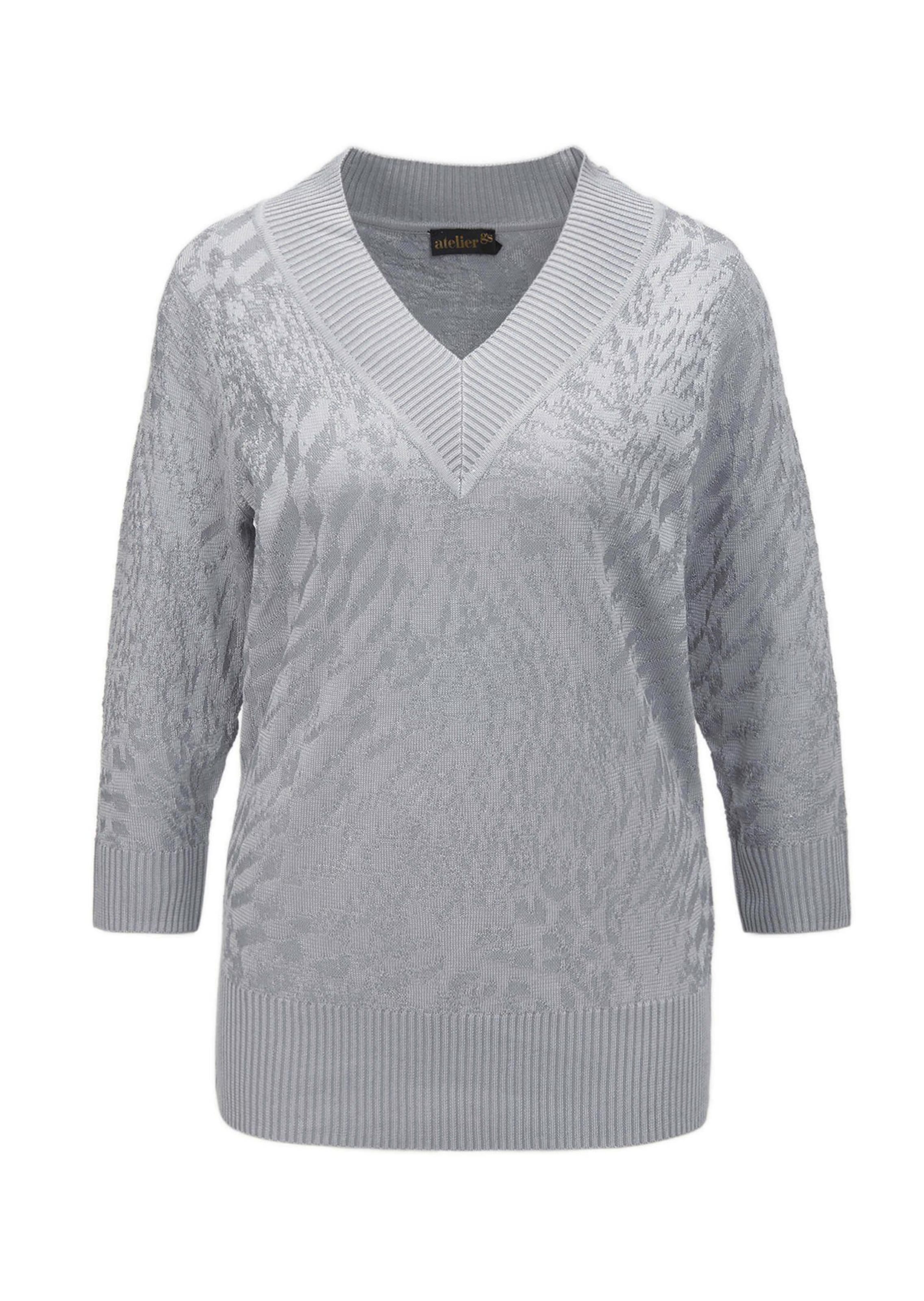 Weicher V-Pullover mit feinem Glanz