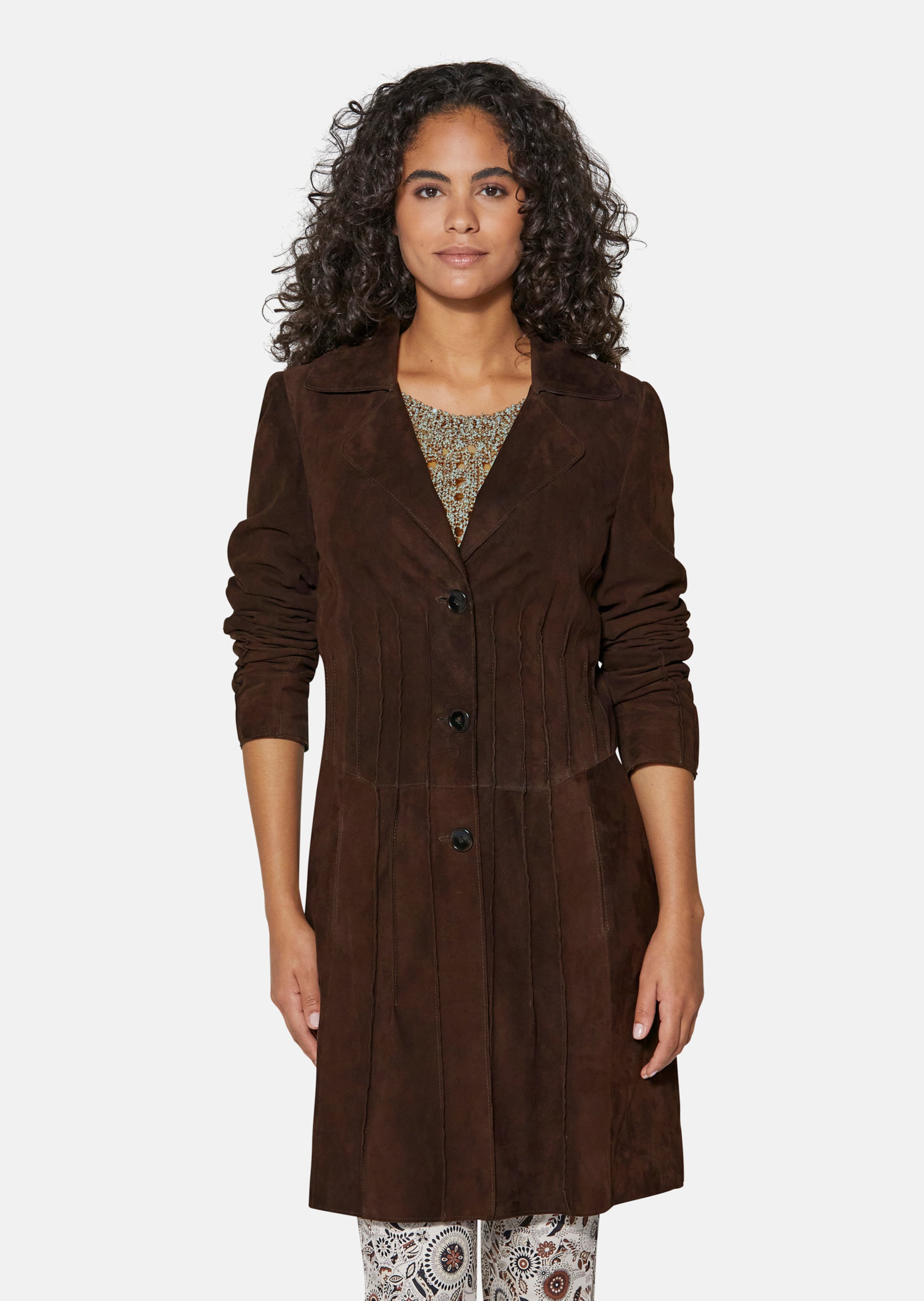 Suede leather frock coat in mocca MADELEINE Fashion