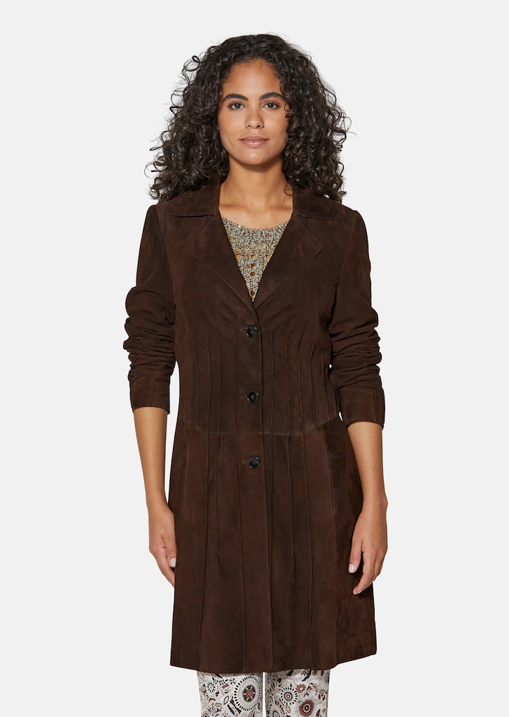 Suede leather frock coat