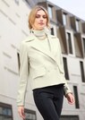 Double-breasted short blazer in boiled wool thumbnail 7