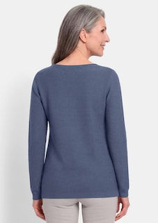 Fijn gebreide tricot pullover met boothals thumbnail 3