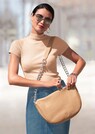 Handtasche mit stylischem Kettenriemem aus edlem Leder thumbnail 1