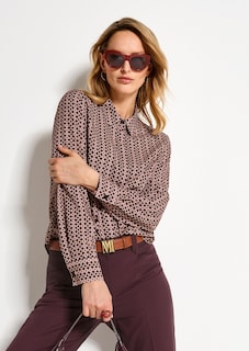 Geschmeidige Bluse mit geometrischem Muster thumbnail 7