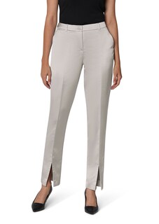 Satin trousers with front hem slits thumbnail 1