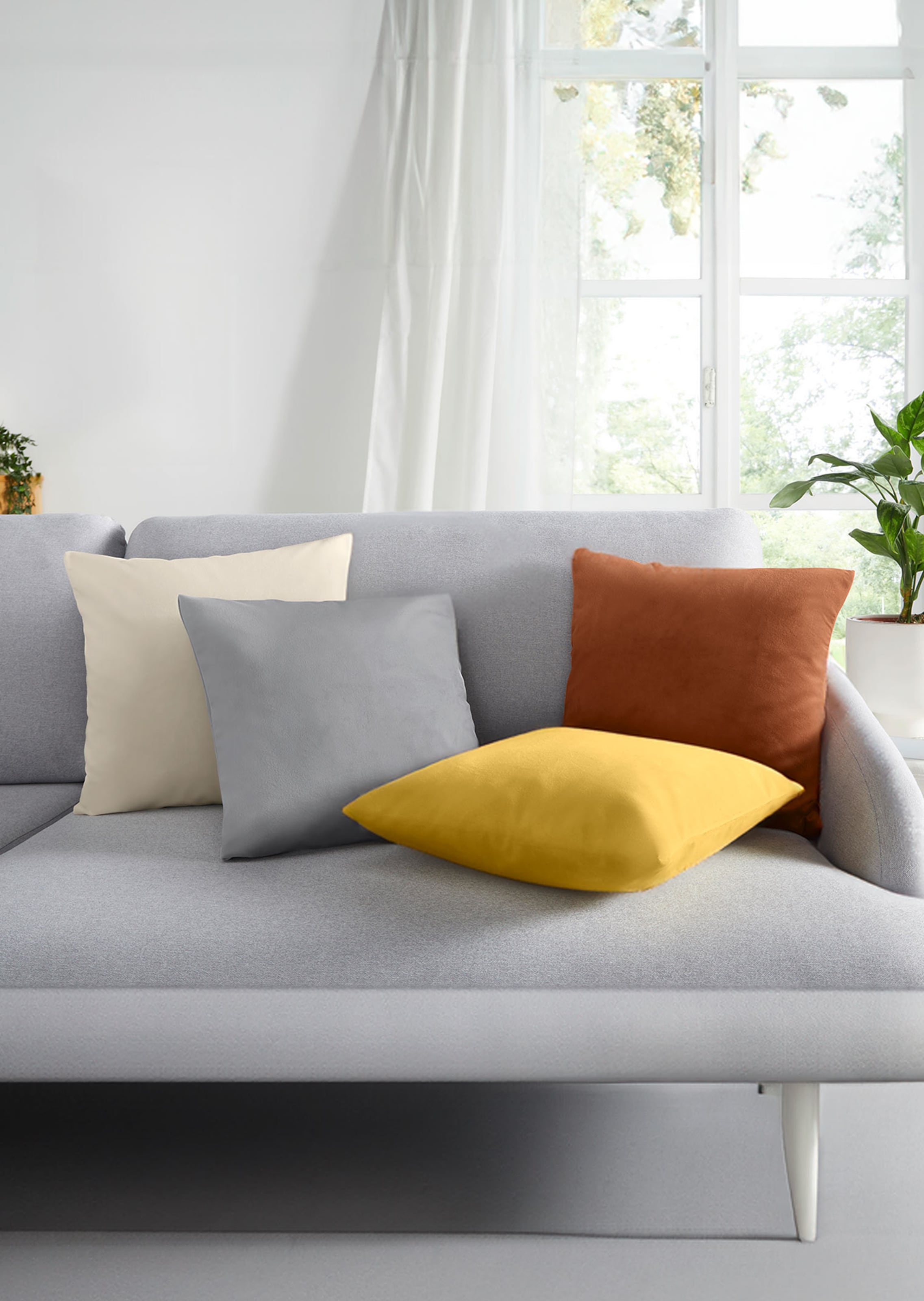 Housse de coussin zippée - crème - Gr. 40 x 40 cm de Goldner Fashion