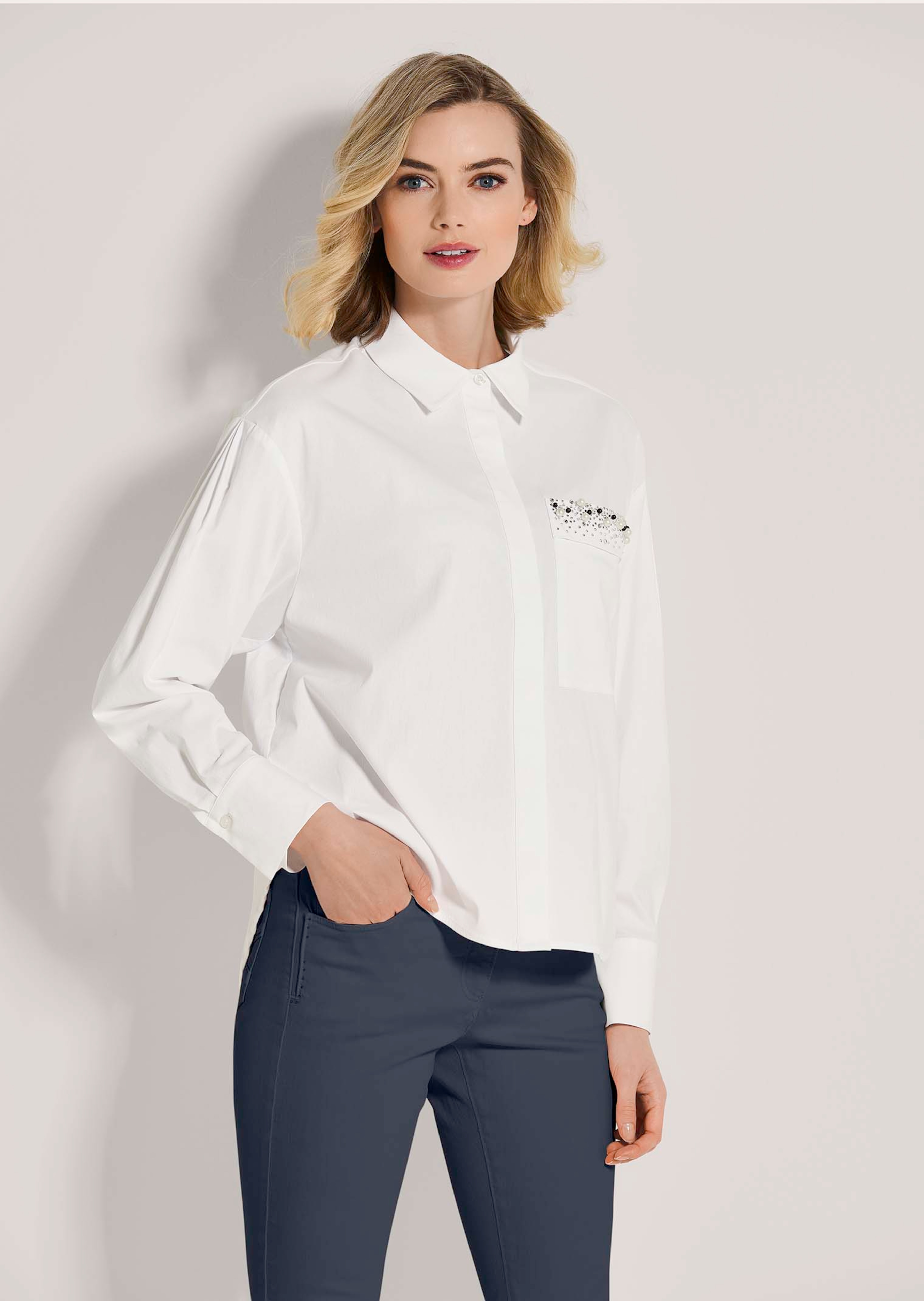 Bluse mit Glanz-Akzent