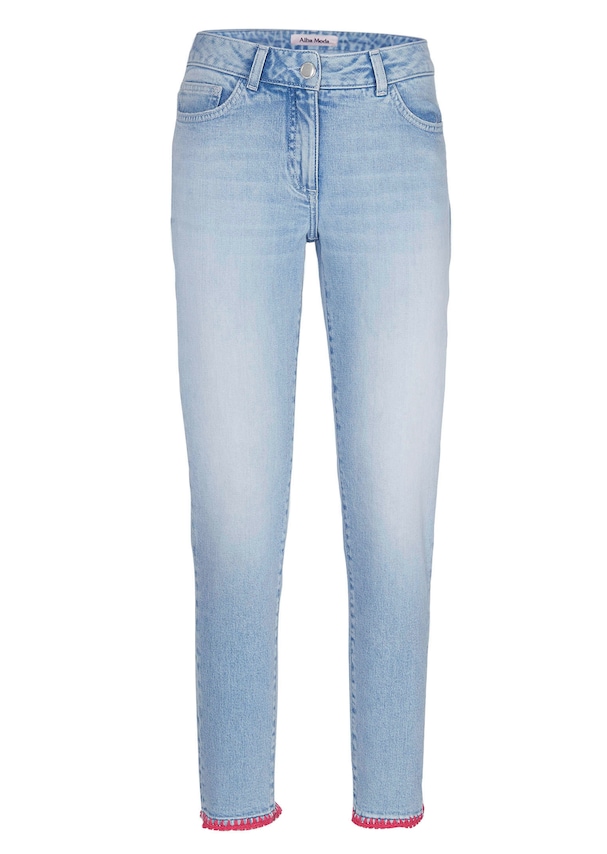 Jeans mit farbigem Beinabschluss 5
