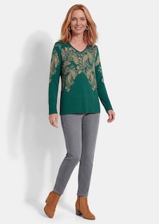 Shirt met lange mouwen en geplaatste paisleyprint thumbnail 2