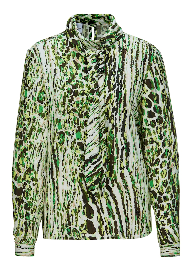 Flared blouse with animal print
