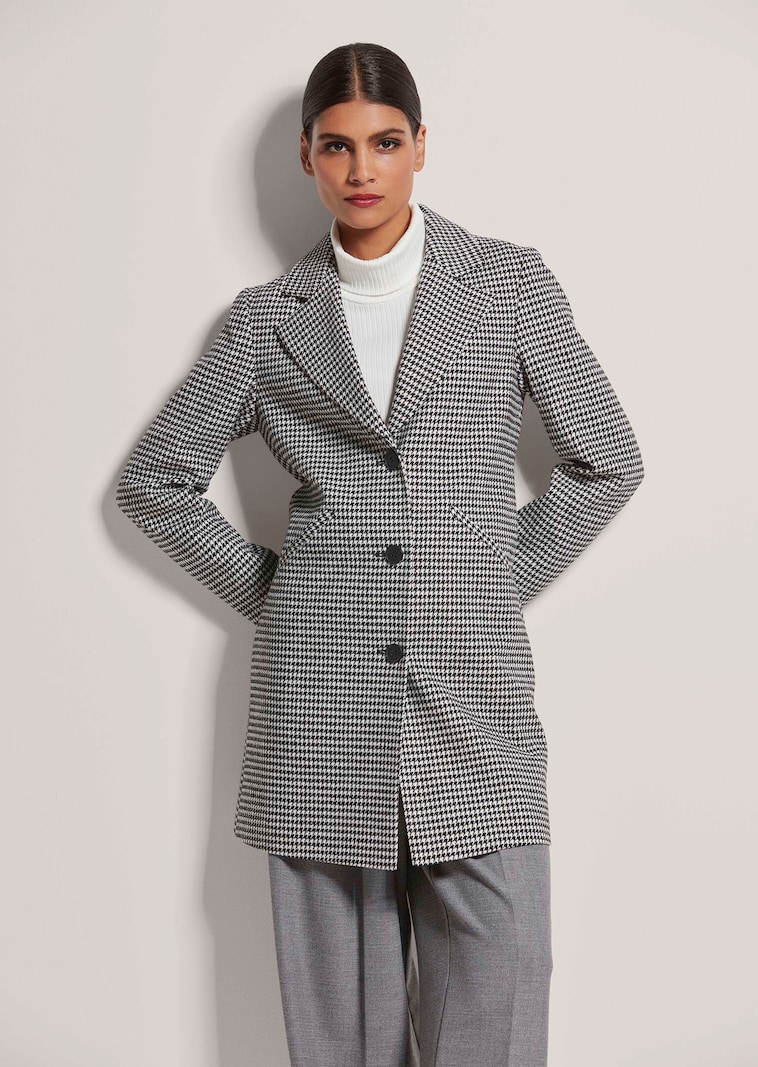 Mantel mit Hahnentritt-Muster