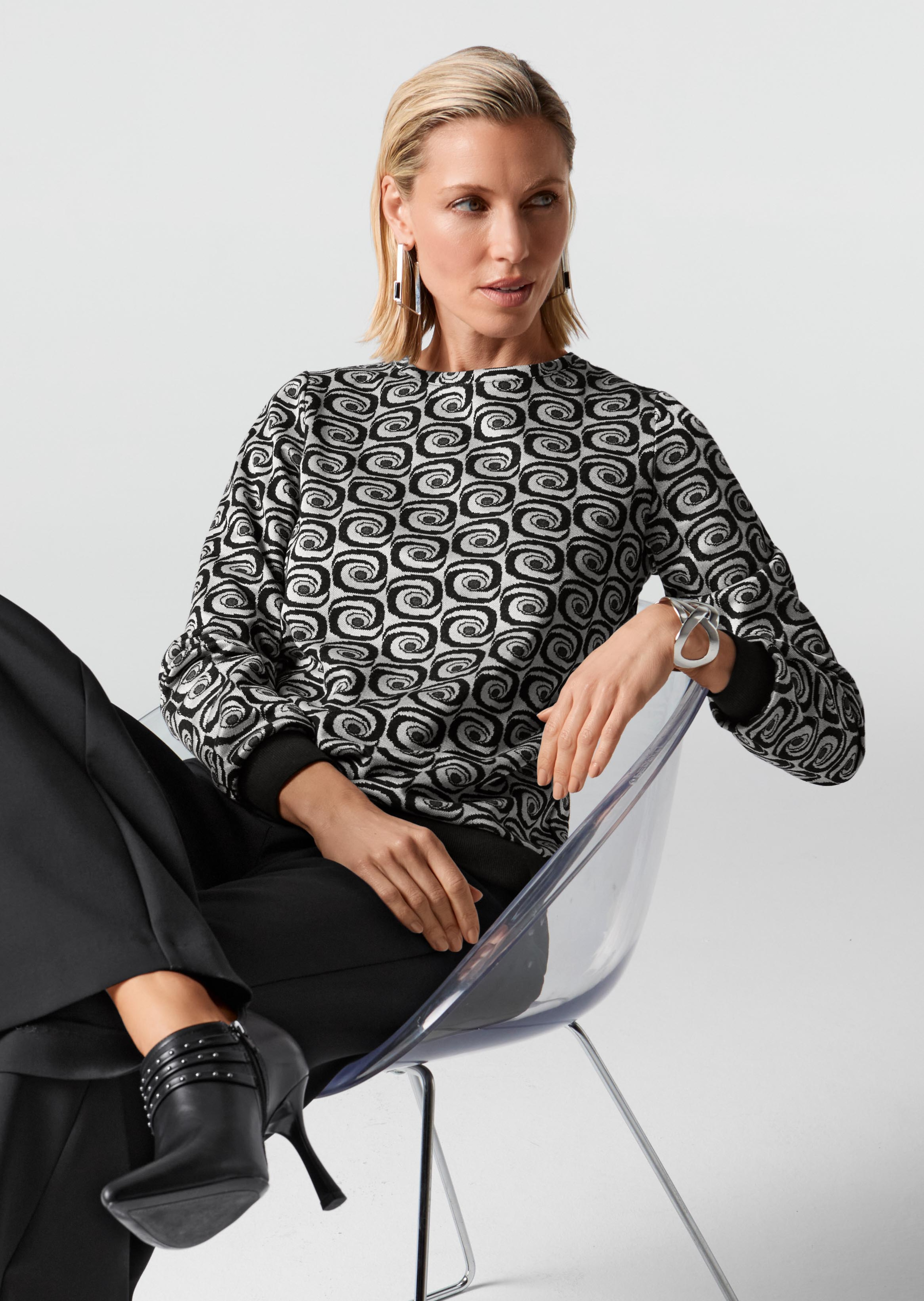 Sweatshirt met retromotief