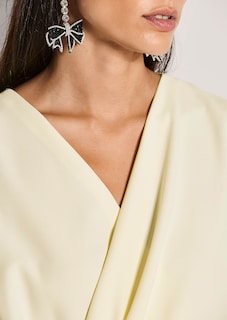 Blouse with wrap effect and V-neckline thumbnail 5