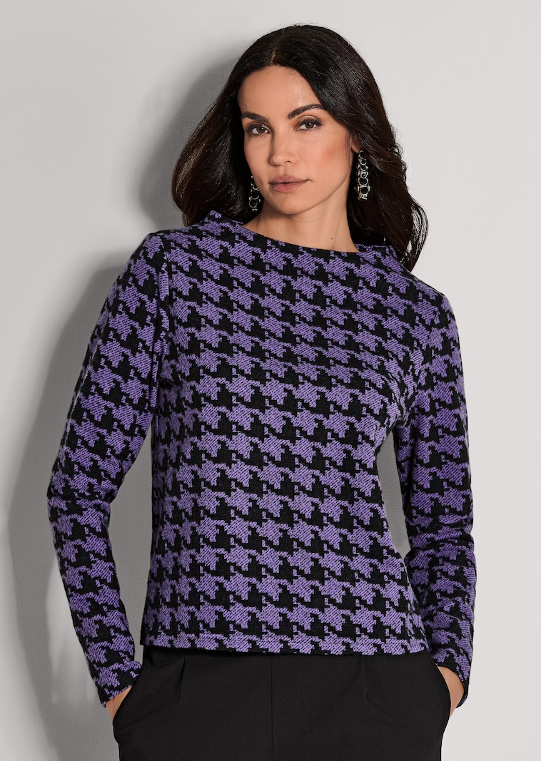 Sweatshirt im Hahnentritt-Design