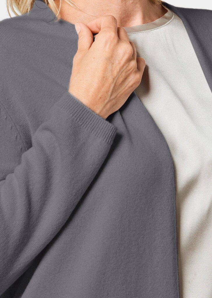 Kaschmir-Longstrickjacke
