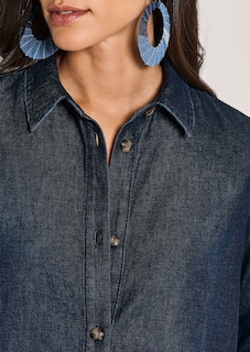 Fashionable denim dress in a shirt blouse style thumbnail 5