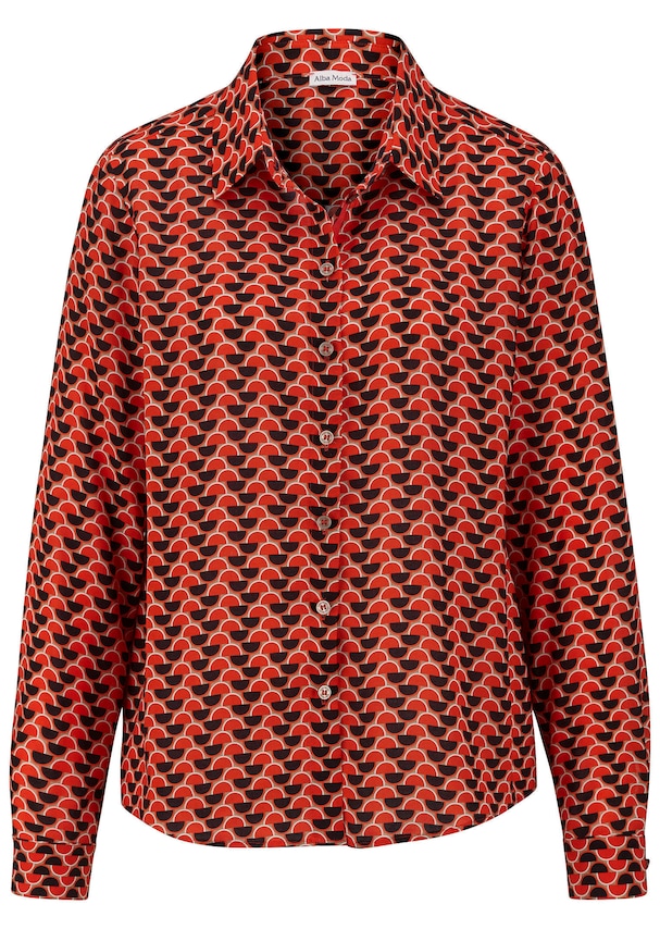 Hemdbluse in grafischem Dessin 4