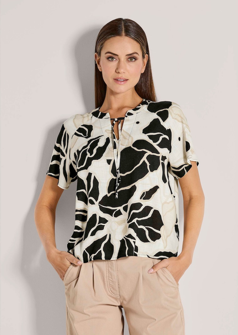 Bedruckte Halbarm-Bluse