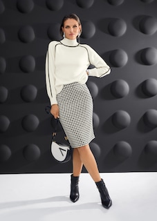 Jupe crayon à motif pied-de-poule thumbnail 7