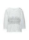 Shirt mit Glitzerprint und Zierknopfleiste thumbnail 6