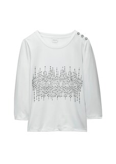 Shirt mit Glitzerprint und Zierknopfleiste thumbnail 6