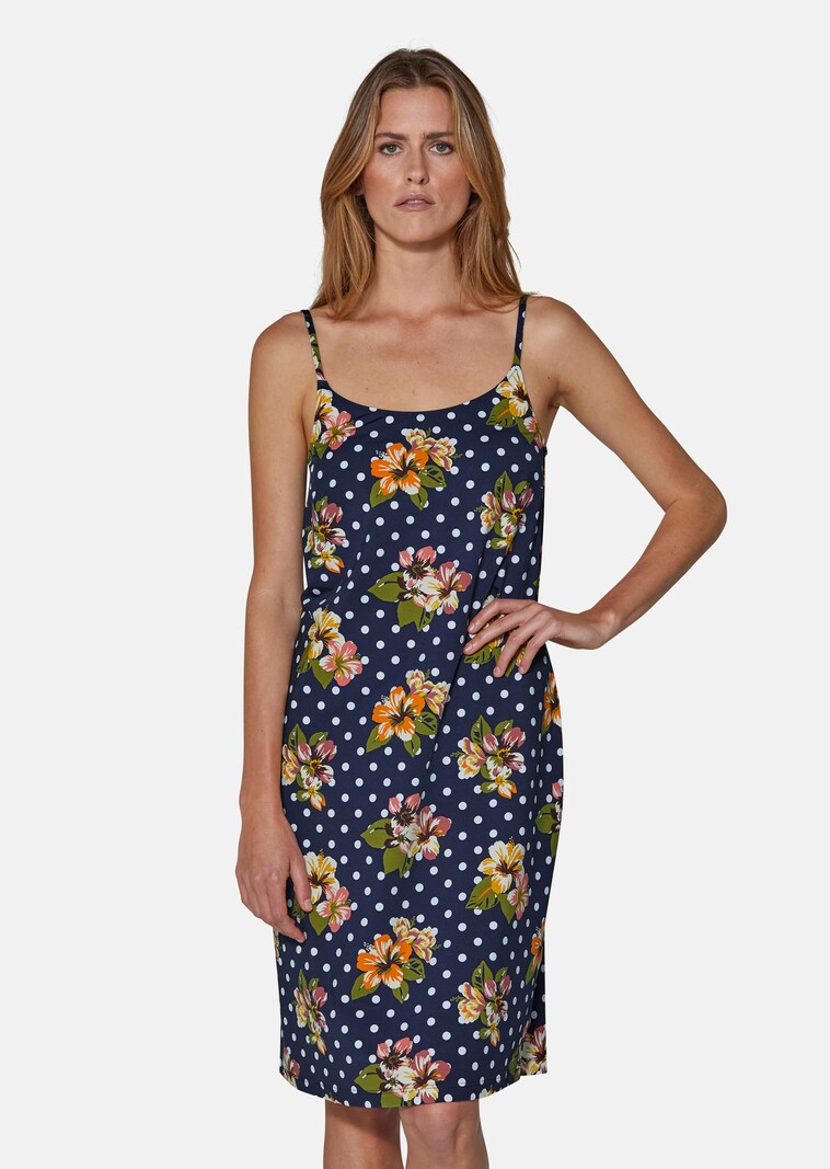 Beach dress with pattern mix in navy / white / multi-coloured | MADELEINE Fashion Beach dress with pattern mix in navy / white / multi-coloured | MADELEINE Fashion